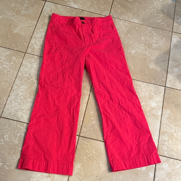 🍐 J. Crew pink 31 medium Women's Red Boot Cut Pants 🍐 - Picture 1 of 11